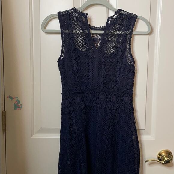H&M navy sleeveless lace dress size 4 - Picture 8 of 10